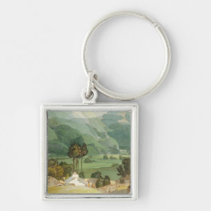 Ambleside 1786 (med skriva w/c och bläck över fyrkantig silverfärgad nyckelring