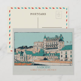 Amboise chateau i Loire valley, Frankrike Vykort