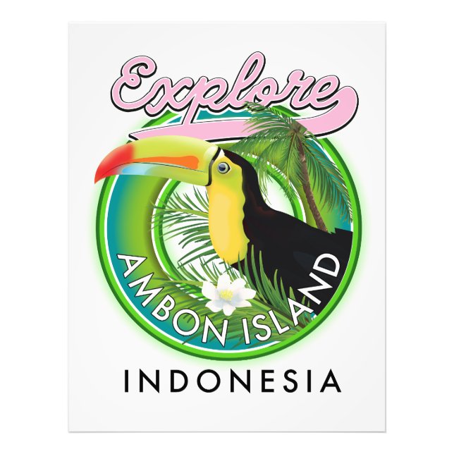 Ambon Island Indonesien reselogo Fototryck (Framsidan)