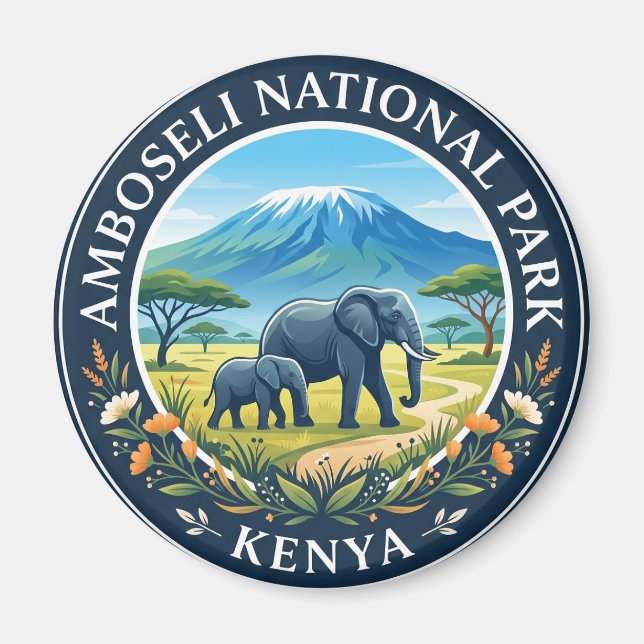 Amboseli nationalpark Kenya Magnet (Framsidan)