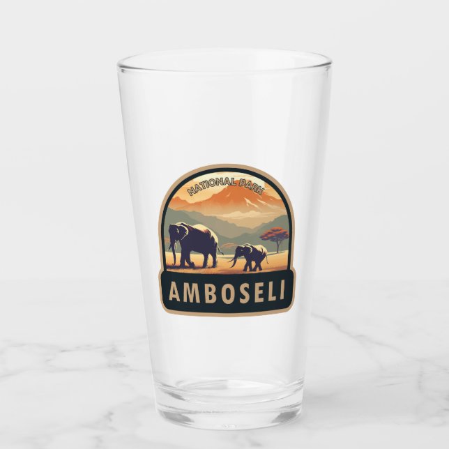 Amboseli nationalpark Kenya Travel Art Vintage Glaskopp (Framsida)