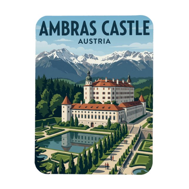 Ambras slott Österrike Magnet (Vertikal)