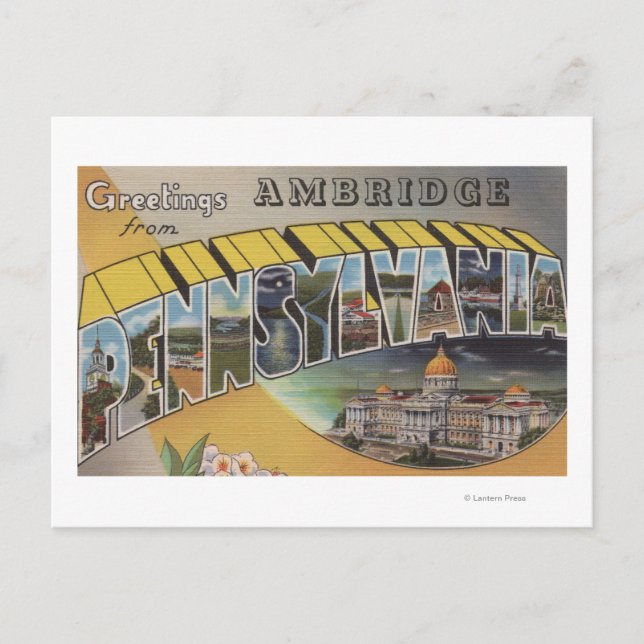 Ambridge, Pennsylvania - Stora Brev Scenes Vykort (Framsida)