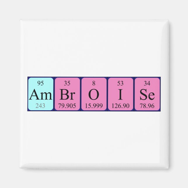 Ambroise Perioise bord namn magnet (Framsidan)