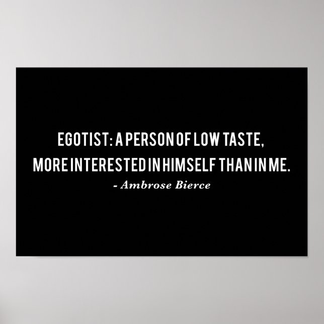 Ambrose Bierce Egotist Quote Poster (Framsidan)