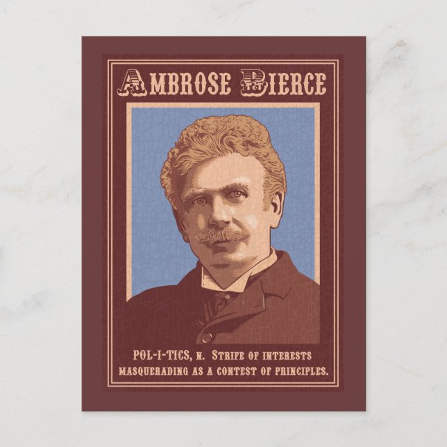 Ambrose Bierce-Politik Vykort (Framsida)