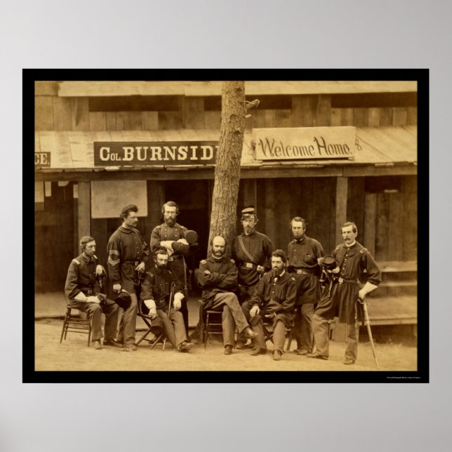 Ambrose Everett Burnside med RI Volunteers 1861 Poster (Framsidan)