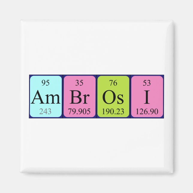 Ambrosi Periodisk magnet bord namn (Framsidan)