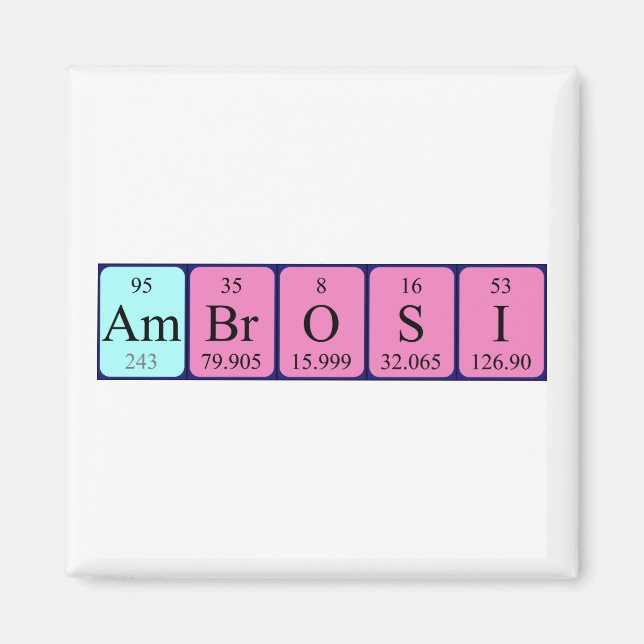 Ambrosi Periodisk magnet bord namn (Framsidan)
