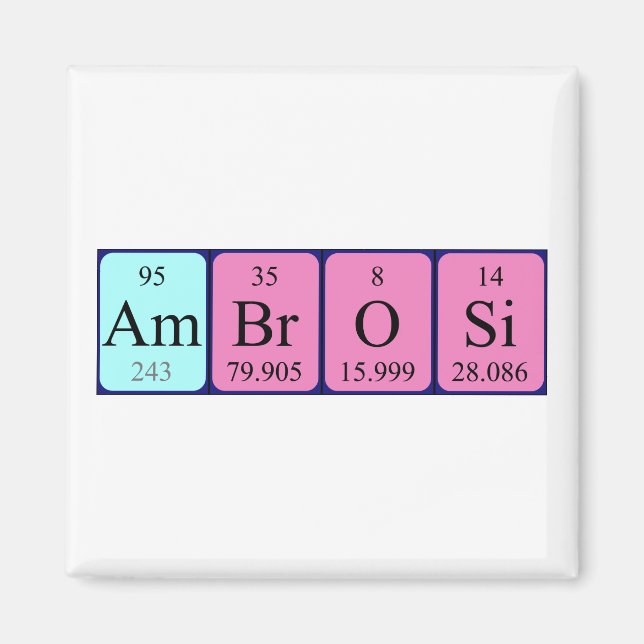 Ambrosi Periodisk magnet bord namn (Framsidan)