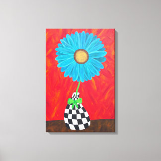 Ambrosino Art Blue Flower Vas Wall Canvas