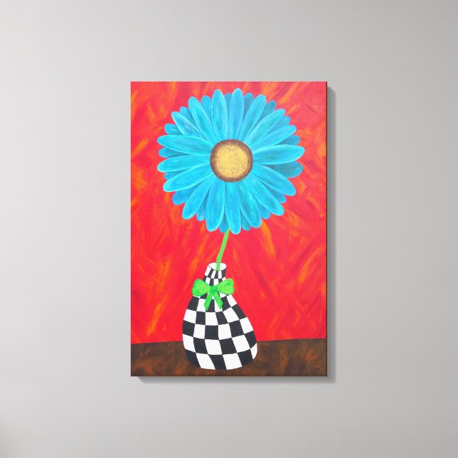 Ambrosino Art Blue Flower Vas Wall Canvas (Framsida)