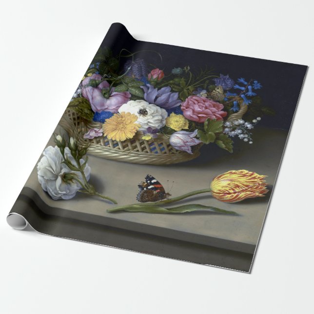 Ambrosius Bosschaert fläderblommastillebenet Presentpapper (Utrullad)
