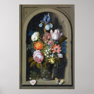 Ambrosius Bosschaert fläderen per stilleben Poster