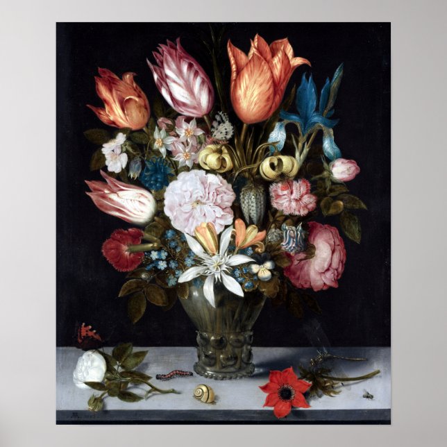 Ambrosius Bosschaert Flowers i glas Poster (Framsidan)