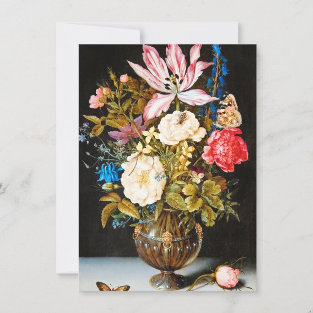 Ambrosius Bosschaert - fortfarande med blommor Tack Kort (Framsida)