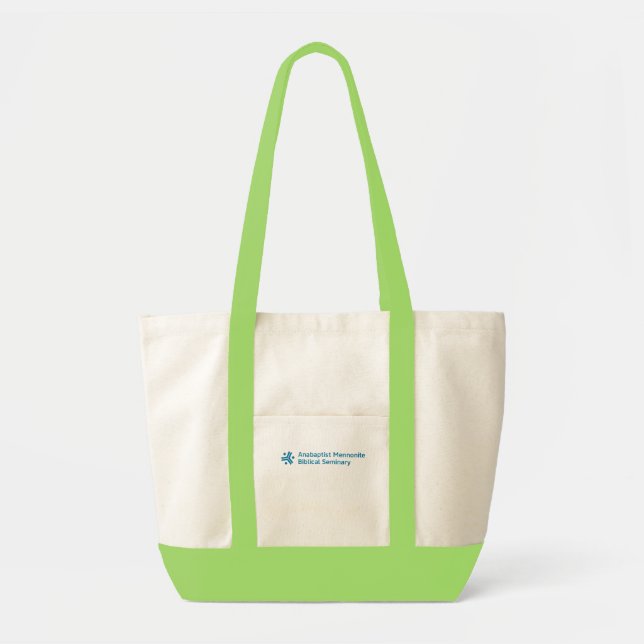AMBS tote bag with green trim Tygkasse (Framsidan)