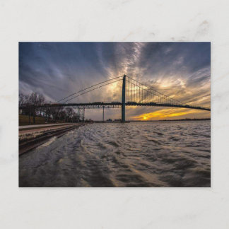 Ambsassador Bridge över Detroit River Vykort