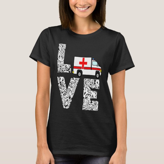 Ambulance akut Service rädding ambulance T Shirt (Framsida)