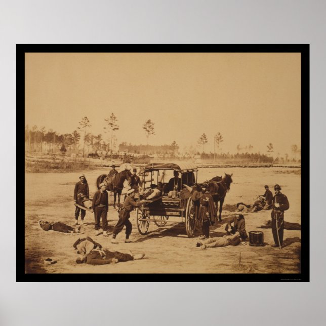 Ambulance Drill nära Brandy Station, VA 1864 Poster (Framsidan)