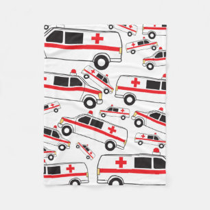 Ambulance Mönster Fleecefilt