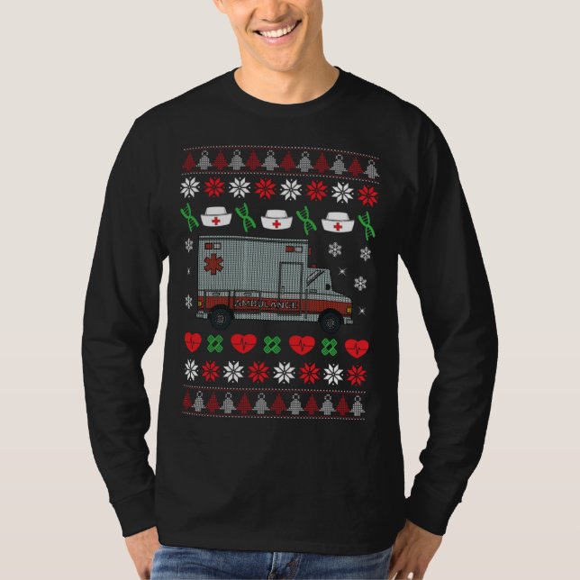 Ambulance Paramedic Holiday  Hospital Van Ugly Chr T Shirt (Framsida)