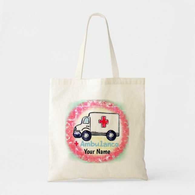 Ambulans anpassad namn Totebag Tygkasse (Framsidan)