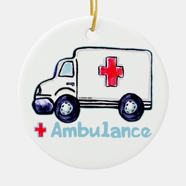 Ambulans anpassat namn ornament (Framsidan)