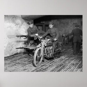 Ambulans för motorcykel WW1 Poster