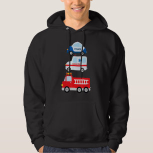 Ambulans för polisbilar i Lastbil vid akut Fordon Hoodie