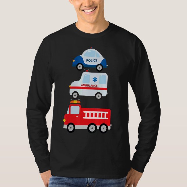 Ambulans för polisbilar i Lastbil vid akut Fordon T Shirt (Framsida)