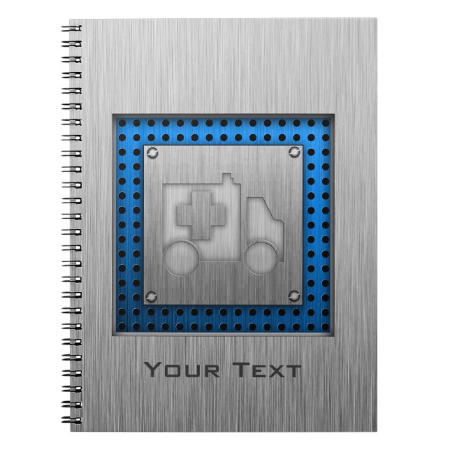 Ambulans; Metall-look Anteckningsbok (Framsidan)