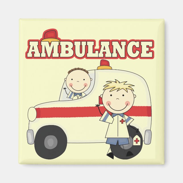 Ambulans T-shirts och gåvor Magnet (Framsidan)