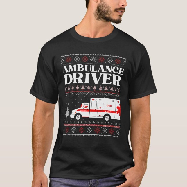 Ambulanschaufför Äkta jul EMS EMT Sjukvårdare T Shirt (Framsida)