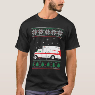 Ambulanschaufför Äkta jul EMS EMT Sjukvårdare T Shirt