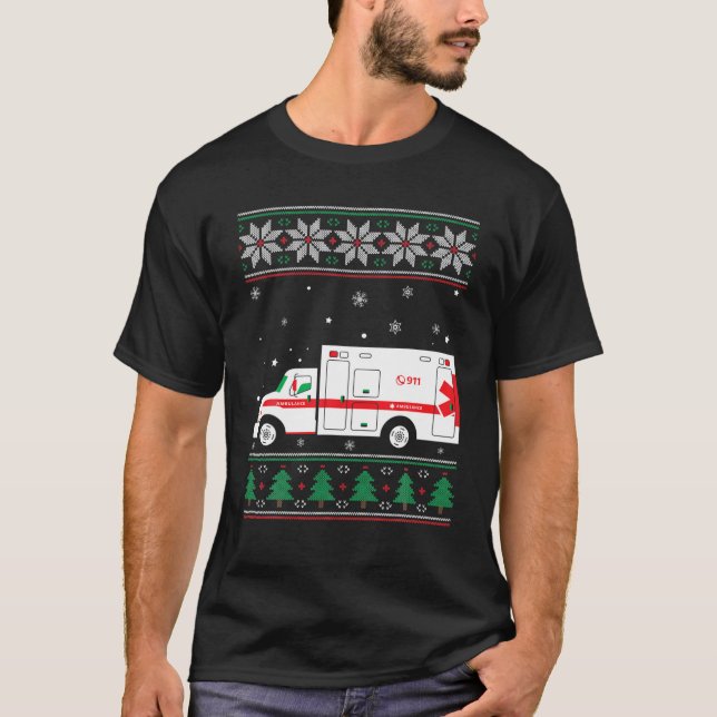Ambulanschaufför Äkta jul EMS EMT Sjukvårdare T Shirt (Framsida)
