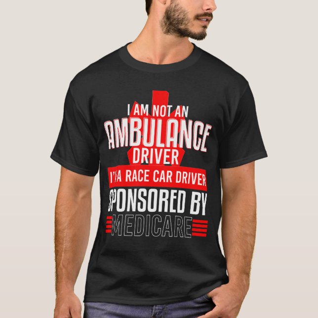 Ambulanschaufför Tävling-bil Sponsored Girl T Shirt (Framsida)