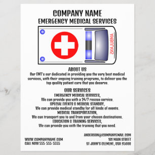 Ambulansdesign, EMT, Sjukvårdare Reklamblad