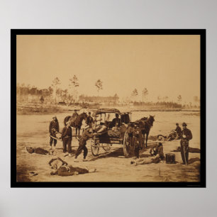 Ambulansdrillborr nära konjakstationen, VA 1864 Poster