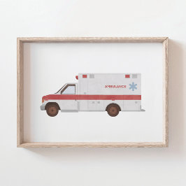 Ambulansutskrift Barnkammardekor Poster