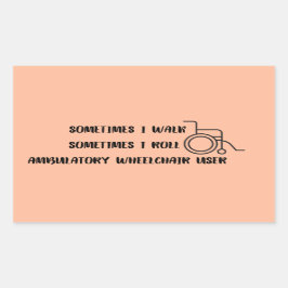 Ambulerande hållare för rullstolsspruta rektangulärt klistermärke