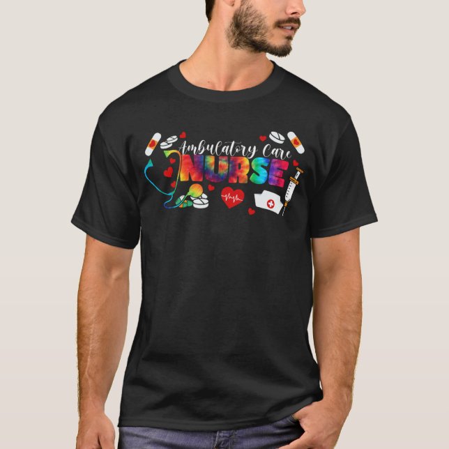 Ambulerande sjuksköterska Dye Kärlek Heart Stethos T Shirt (Framsida)