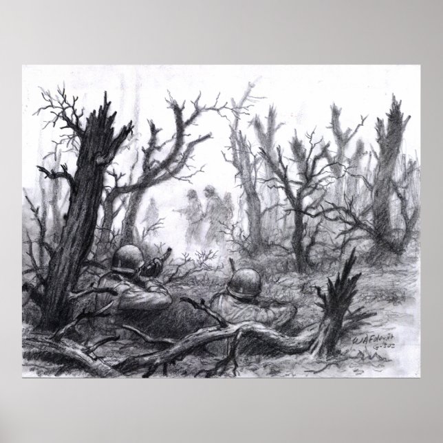 Ambush på germanpatruller poster (Framsidan)