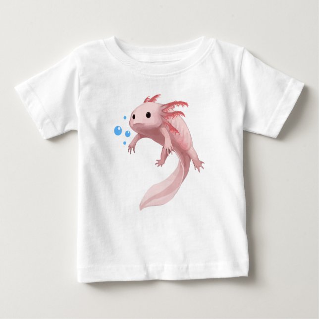 Ambystoma Mexiicanum Cute Axolotl Tonåringars Småb T Shirt (Framsida)