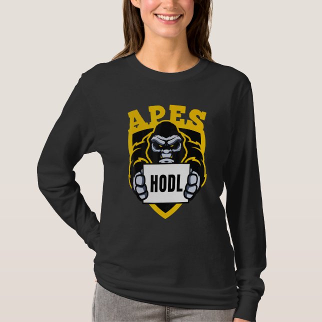 Amc apes tillsammans med Lagrar Hodl till Moo T Shirt (Framsida)