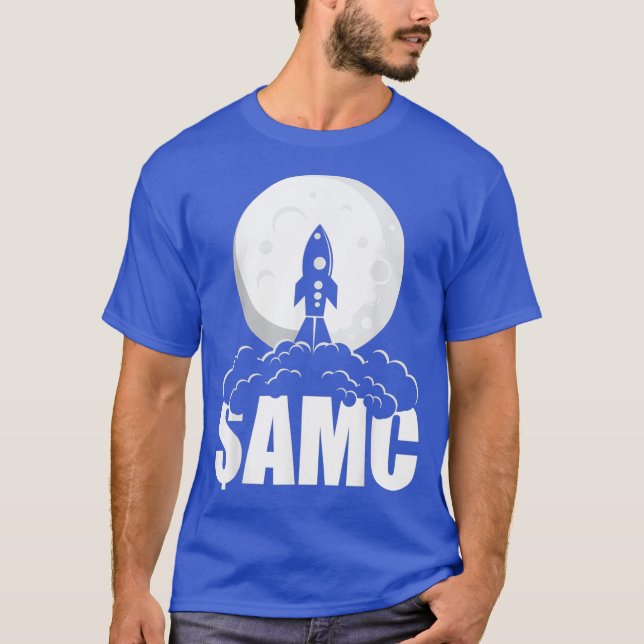 AMC Funny Lagrar Rocket Stonk Trading Mans T Shirt (Framsida)
