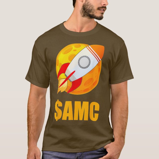 AMC Funny Lagrar Rocket Stonk Trading Mans T Shirt (Framsida)