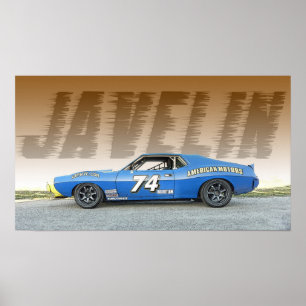 AMC Javelin Road Tävling Car Poster