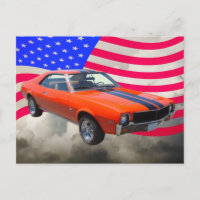 AMC Javlin-bil med amerikansk Flagga
