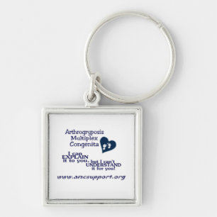 AMC Keychain Fyrkantig Silverfärgad Nyckelring